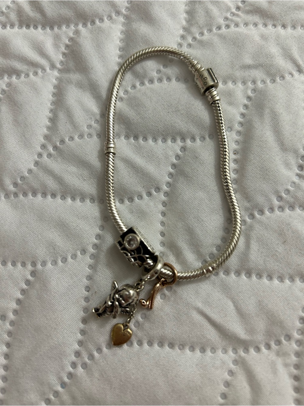 Pandora Sterling Silver Bracelet - Includes Multiple Charms
